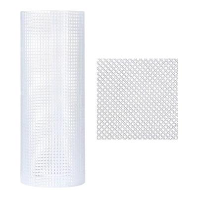 DIY Crafting Plastic Bag Mesh Grid Durable Black White Mesh Cloth 33x50CM Bag Rug