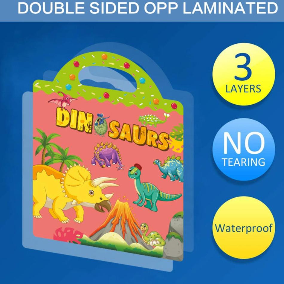 Kinder Tragbar Ruhig Beschäftigt Paste Ein Buch DIY Wiederverwendbare Stickerbücher Mehrere Szenen Blasensticker Gelee-Paste Sticker Spielzeug
