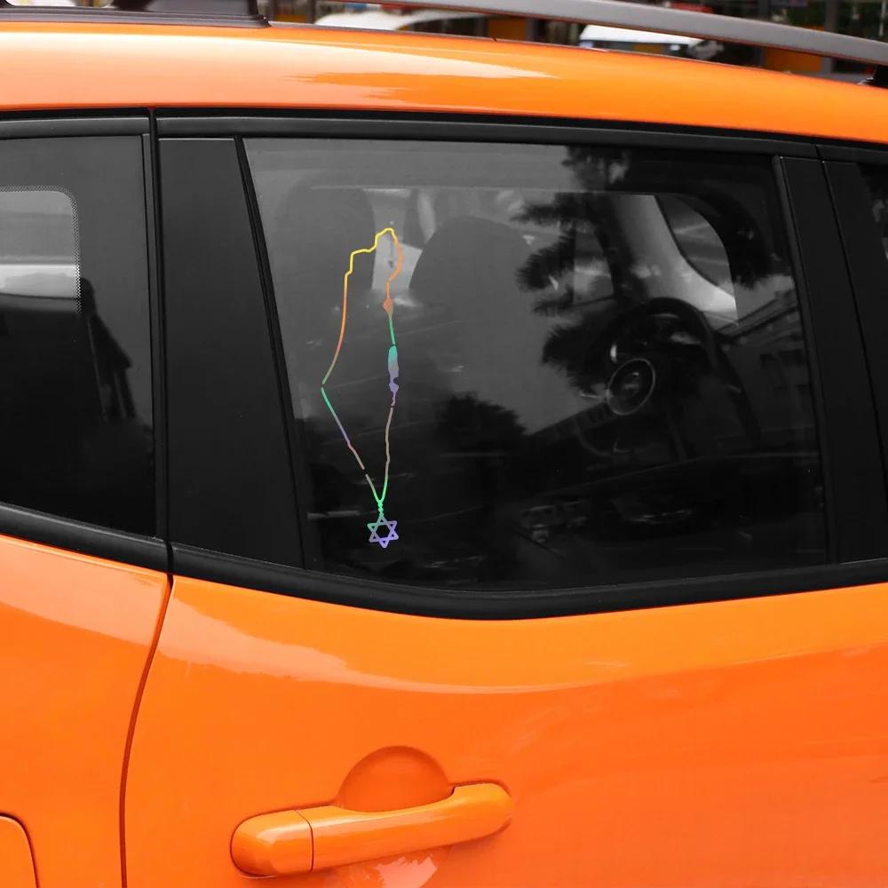 Israel-Karte-Autoaufkleber, kreative Autoaufkleber, wasserdicht, für Karosserie, Fenster, Heckscheibe, Motorrad, Kraftstofftank, Vinyl-Aufkleber