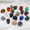 Natural Stone Crystal Skull Carving - 1 Inch Halloween Decoration Craft