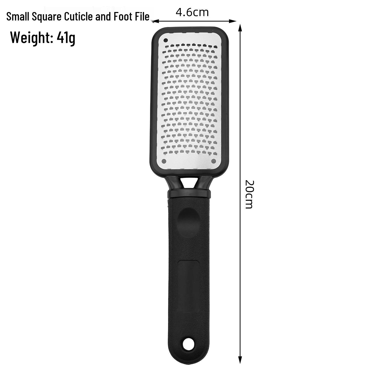 Stainless Steel Foot File & Exfoliating Foot Scrubber Small Rectangular Callus Remover [Black]