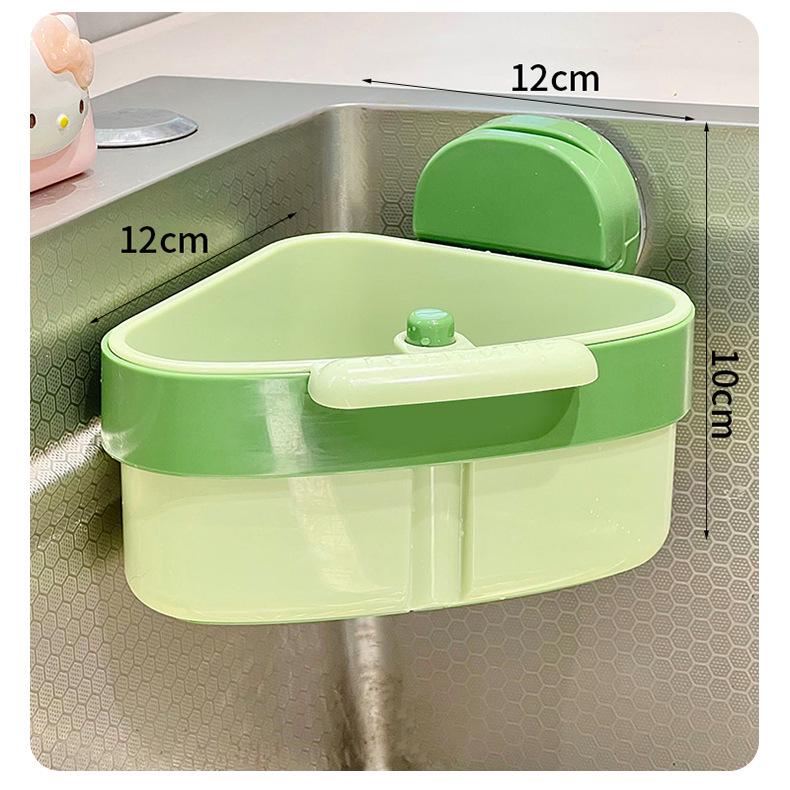 Triangular Kitchen Sink Suction Cup Drain Basket & Fruit Washer