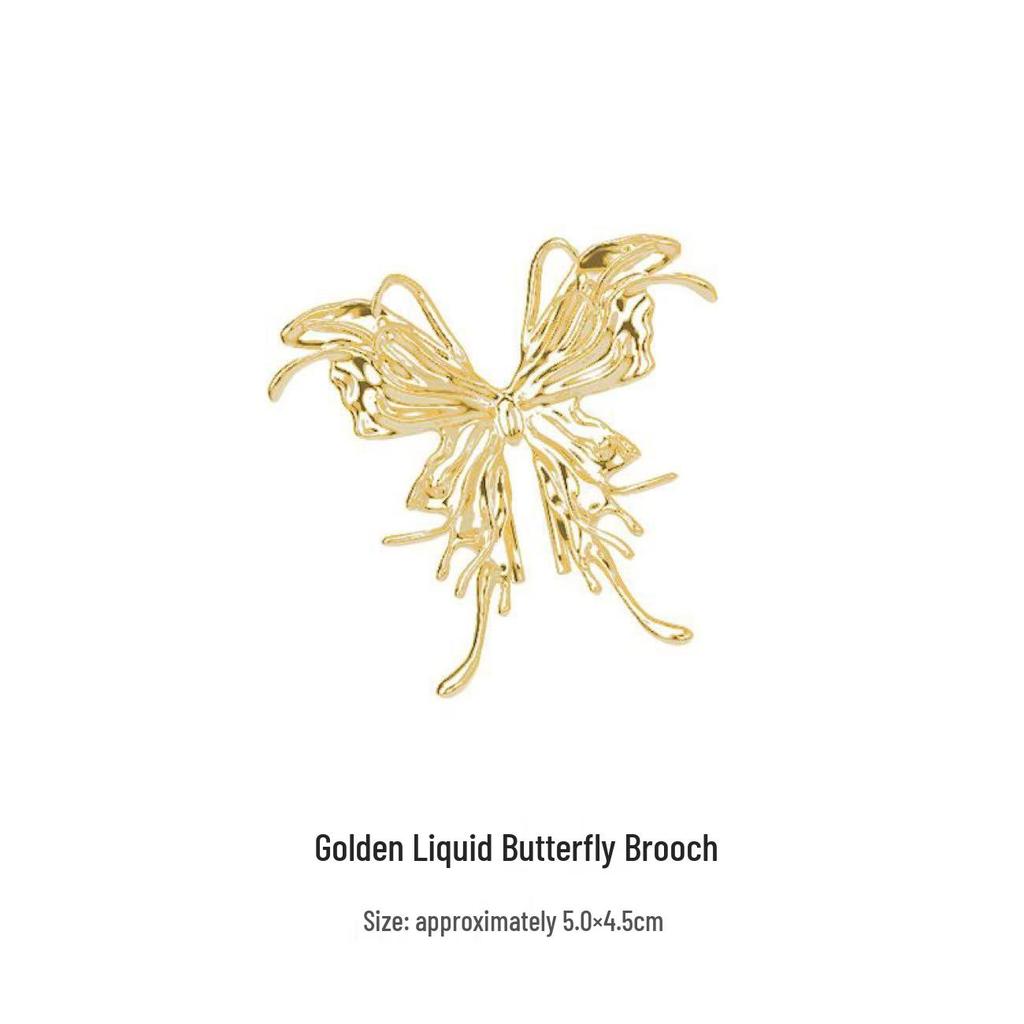Butterfly Luminous Metal Tassel Brooch – Elegant & Versatile Alloy Accessory