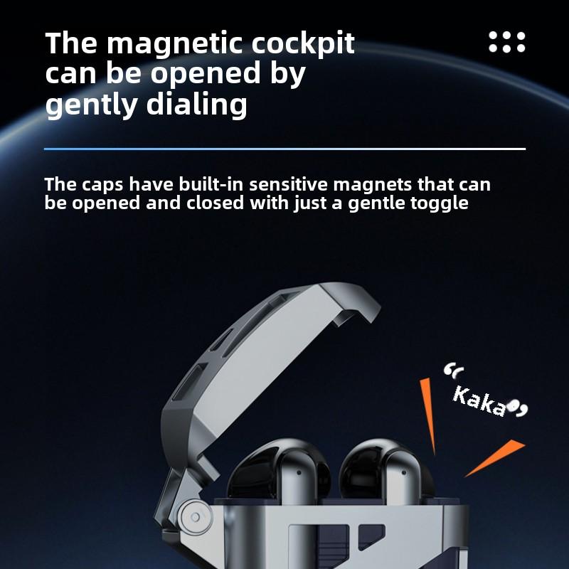 Nowe Fajne Mecha Wind GT02 Długotrwałe Półdouszne Bezprzewodowe Słuchawki Bluetooth