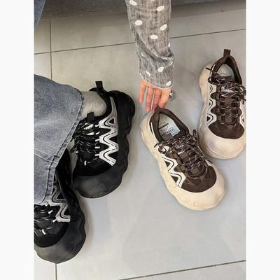 Sports Trendy Shoes 2025 Autumn New Breathable Versatile Star Ugly Cute Thick-soled Heightening Casual Soft-soled Tire Shoes Women