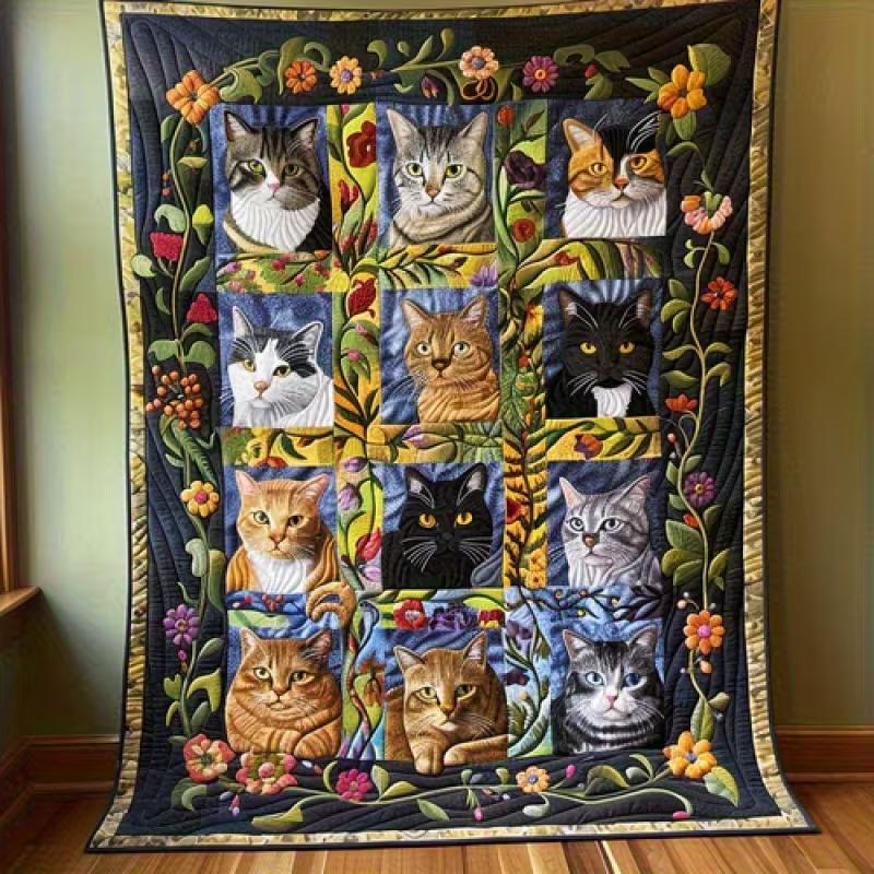 One Piece of Soft Blanket Featuring a Cat Group Perfect As a Gift for Cat Enthusiasts Blankets Multiple sizes