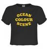 Womens/Ladies Ocean Colour Scene Logo Crop Top