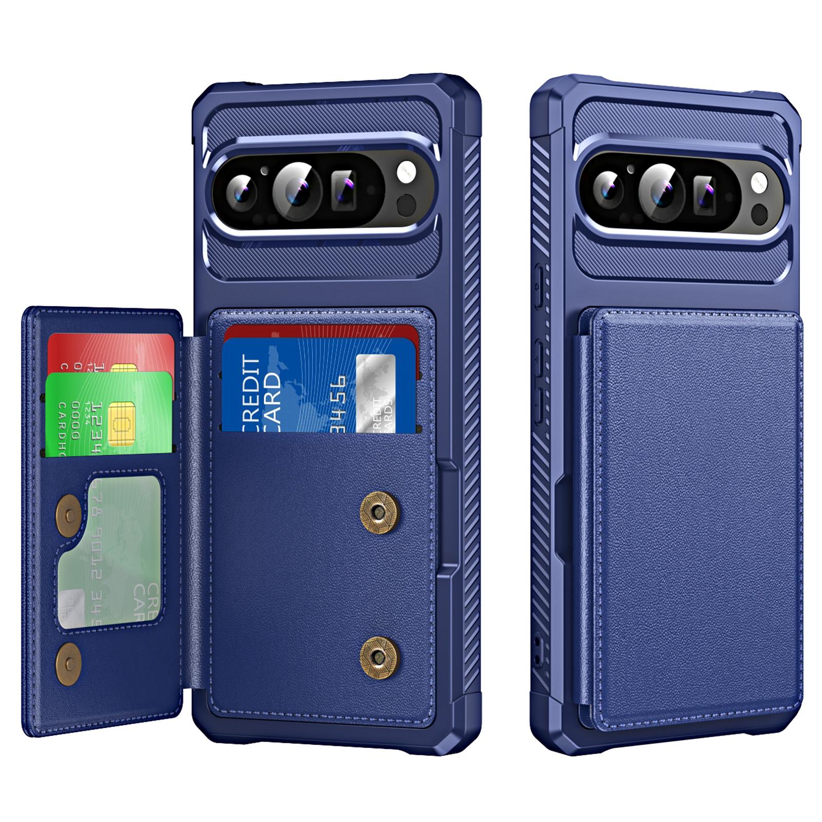 

For Google Pixel 10/Pixel 10 Pro Case Card Slot Kickstand Leather + TPU Reinforced Corner Phone Cover