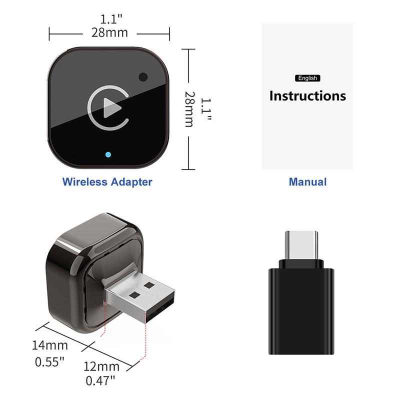 Wireless CarPlay/Android Auto Adapter for Wired Car Navigation – Dual Mode