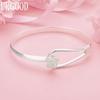 925 Sterling Silver Rose Bangle Fashion Jewelry