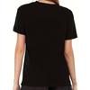 Damen-T-Shirt mit Aufdruck | Buntes Blumenmuster auf schwarzem Hintergrund, Weicher dehnbarer Stoff, Rundhalsausschnitt, Kurzarm,