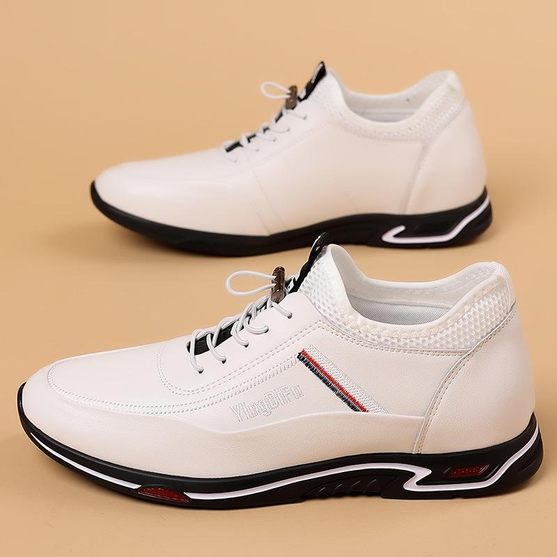 Breathable inner heightening shoes leather shoes invisible 6cm men's leather 8cm hole sports small casual heightening shoes men