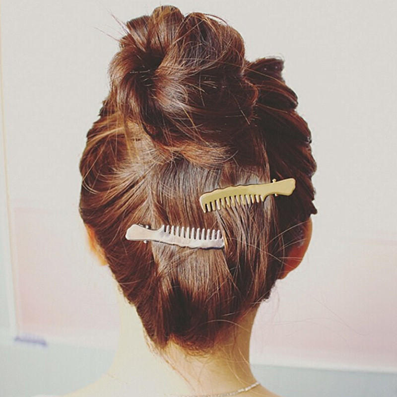 New Fashion Metal Hair Clips for Women Comb Shape Hair Barrette Stick Hairpin Hair Styling Accessories For Women Girls Women