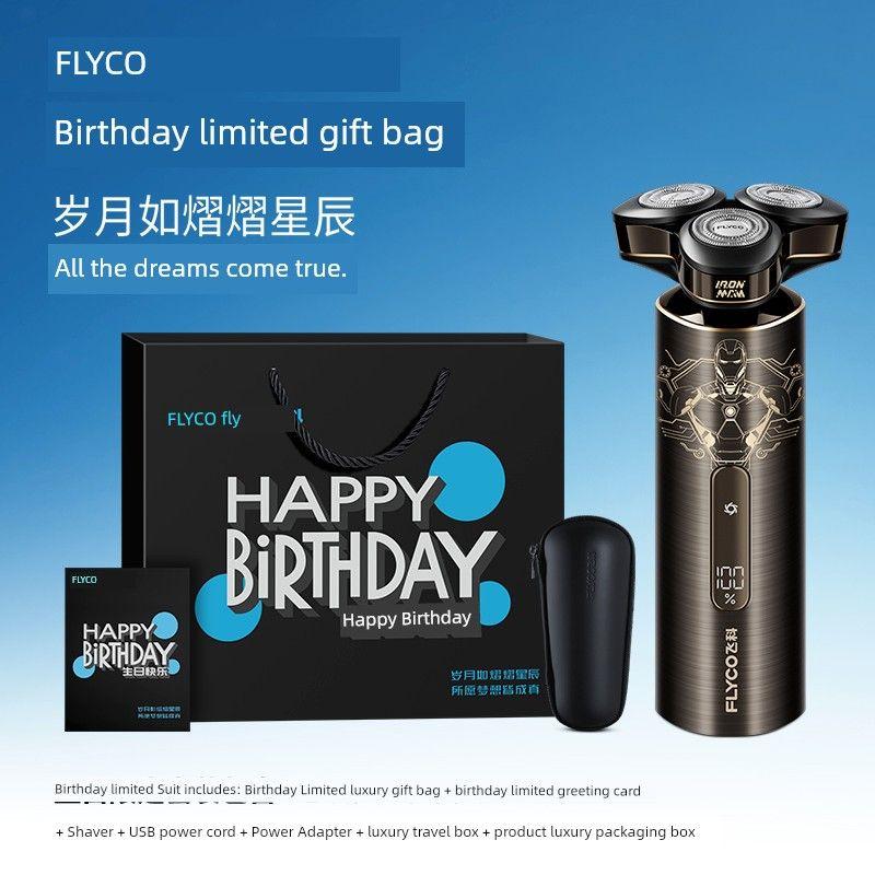 Flyco Smart Electric Shaver for Men, Iron Man Edition, Washable, Official Gift for Boyfriend Birthday Limited Gift Package