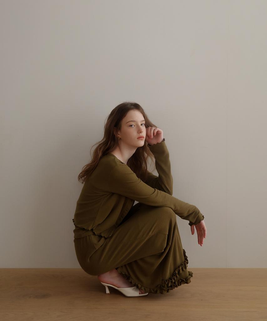 Shearing Mona Skirt_[Khaki]