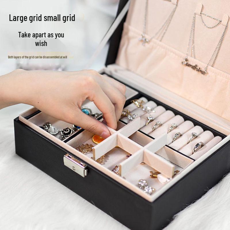 PU Leather Double Layer Jewelry Storage Case