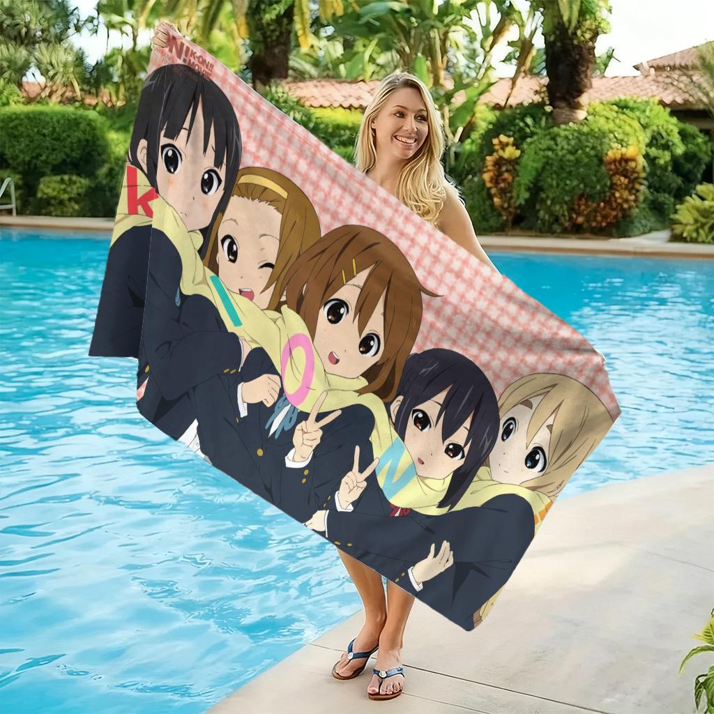 VIKAMA K-ON! Cute Girls Beach Towel Quick-drying Super Absorbent Suitable for Beach Vacation Pool Summer Funny Gift for Friends