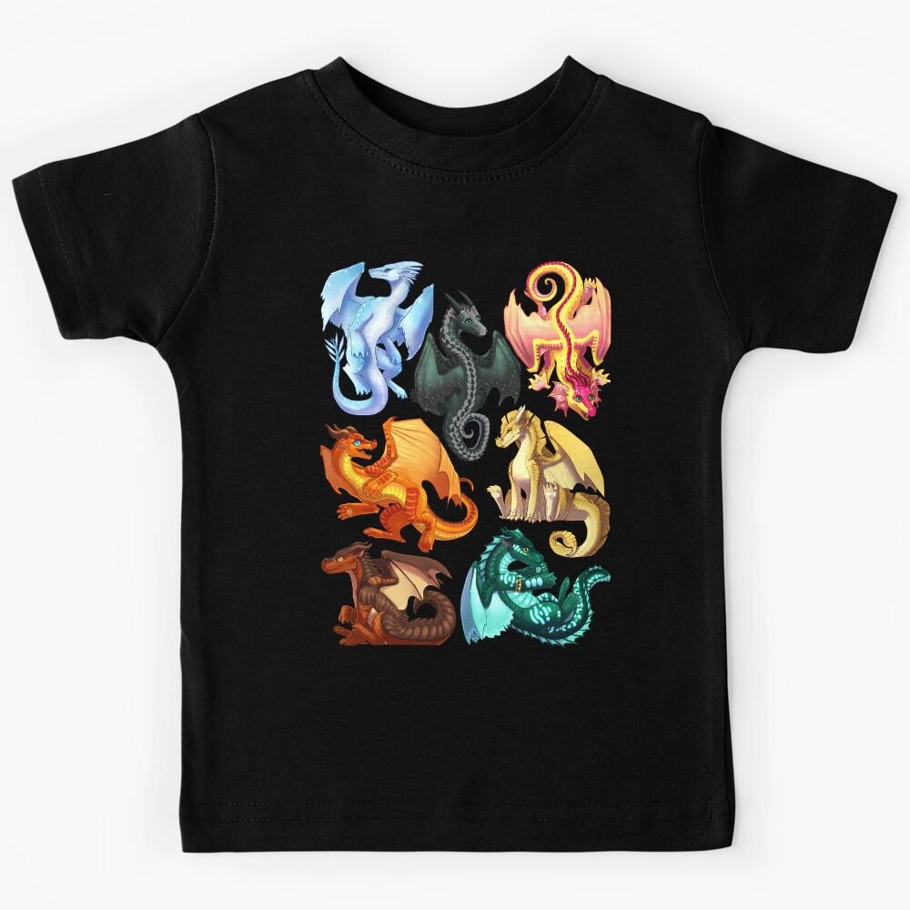 Wings of Fire - Jade Winglet Dragonets: Moonwatcher, Winter, Qibli, Peril, Turtle, Umber, Kinkajou Kids T-Shirt 130