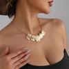 Stylish Edgy Asymmetrical Alloy Necklace With Textured Surfaces Detail Modern Accessory For Casual Wear