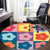 1PC Floral Pattern Office Round Area Rug, Mat Suitable For Office, Under Office Chairs Bedroom Living Room Home Decor, Room Deco