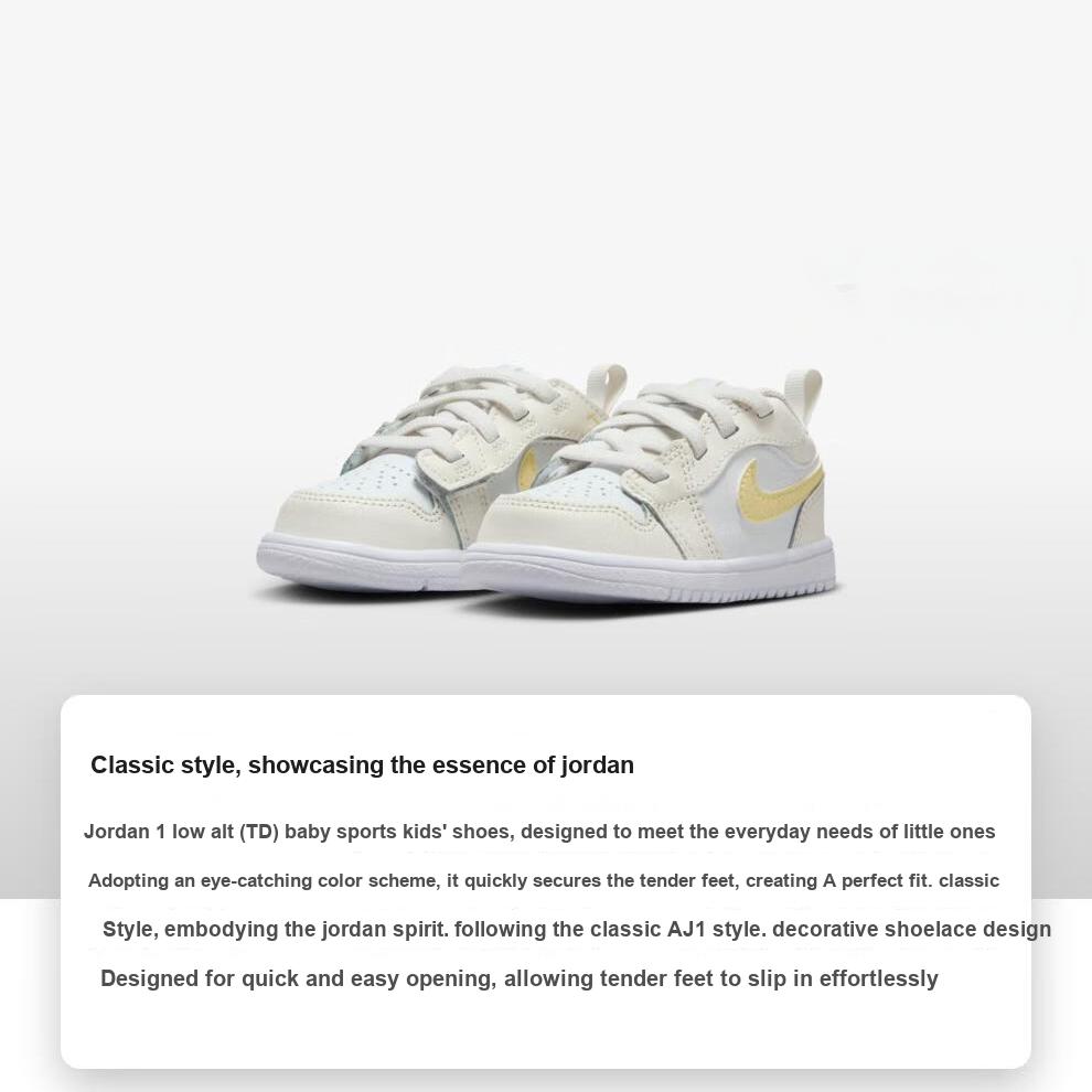 Air Jordan 1 Low ALT TD Sail Light Laser Orange Baby Sneakers Cream White Laser-Fuchsia FN7398-181