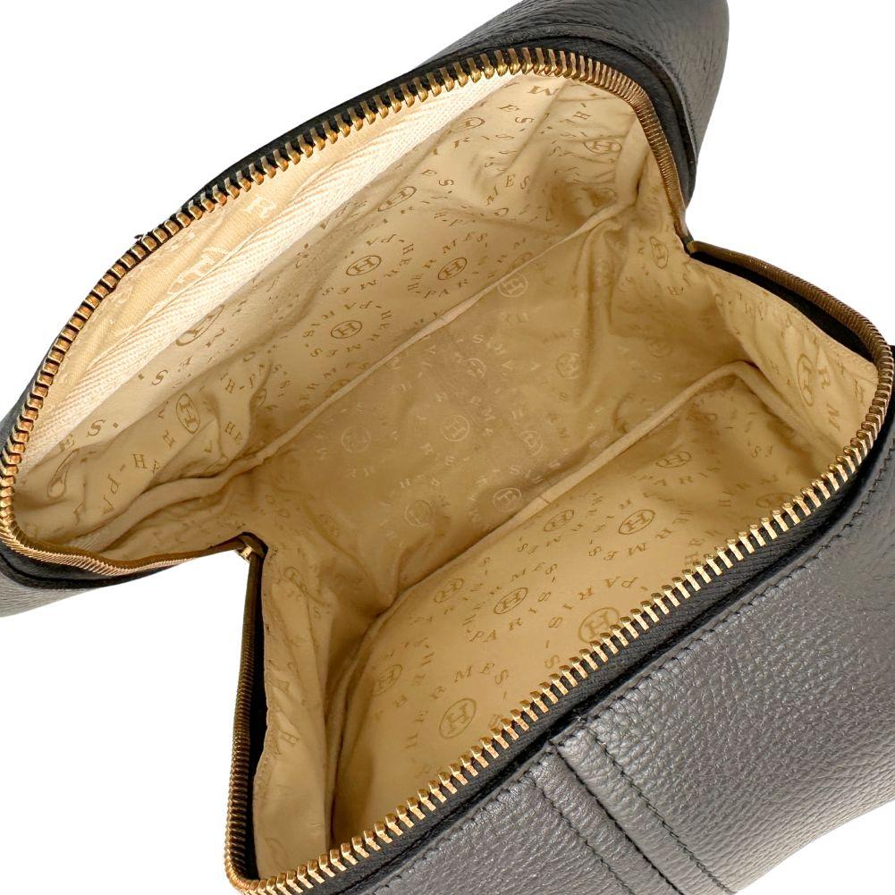 HERMES Victoria Shoulder Bag black/Brown Ardenne unisex Used