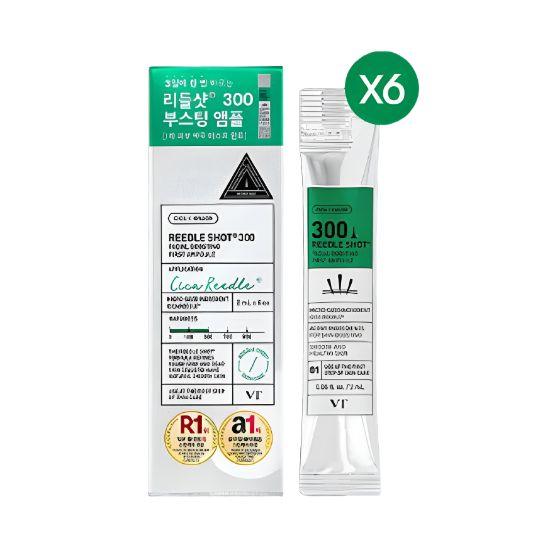 VT Cosmetics Reedle Shot 300 Facial Boosting First Ampoule Intensive Skin Renewal Booster 2ml x 6pcs