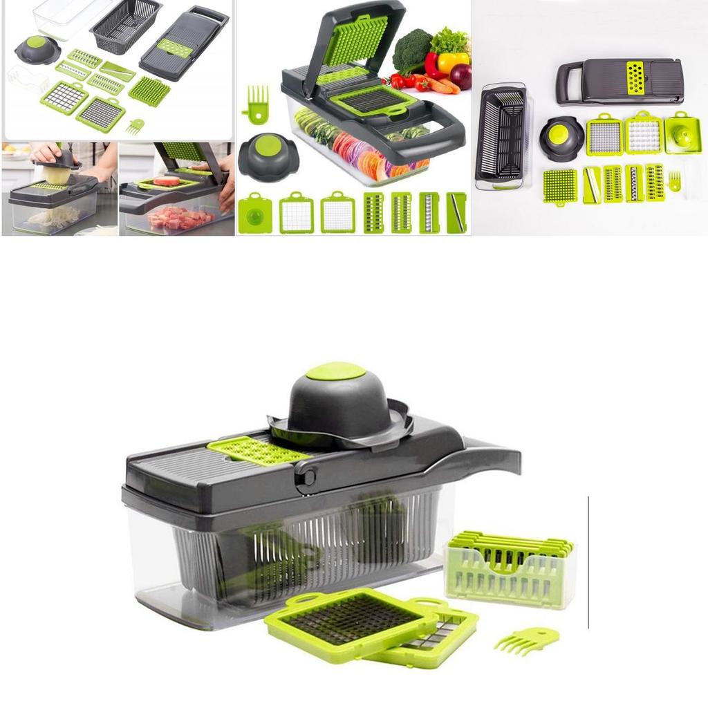 Vegetable Cutter Fruit Slicer Grater Shredder Drain Basket Slicer 8 In 1 Gadgets
