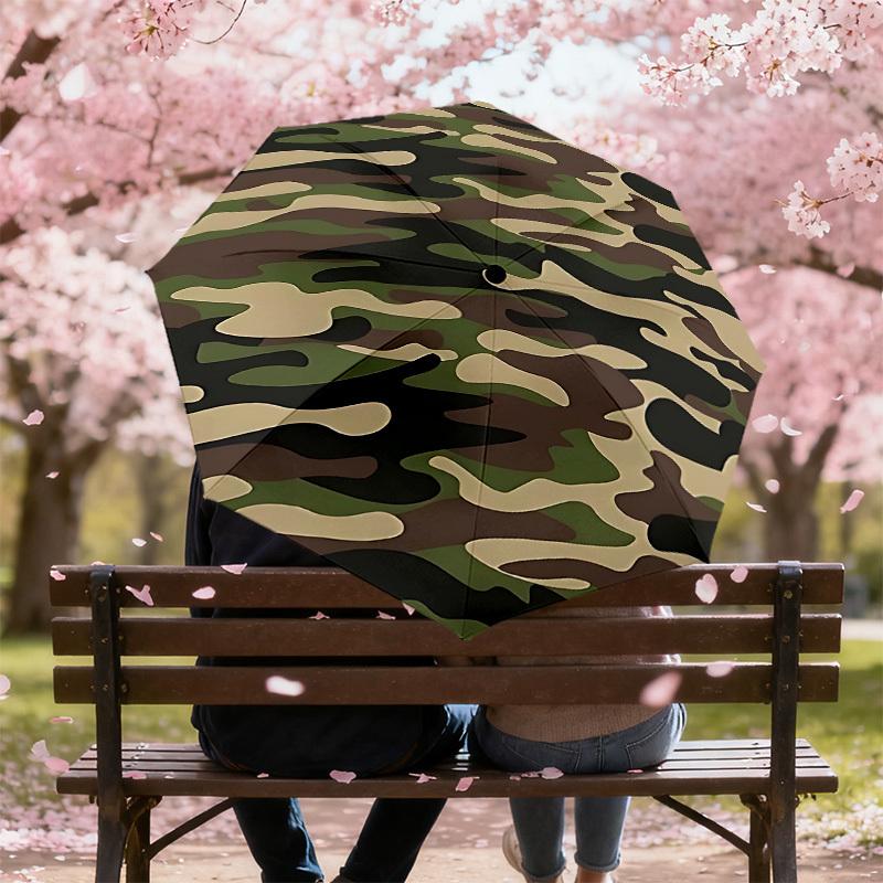 1pc camouflage pattern Automatic Open/Close Umbrella with Windproof, 8-Rib Sturdy Canopy, Durable Ribs, Fashionable Design1133A