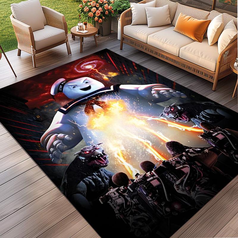 Ghostbusters Print Rug, Washable Floor Carpet, For Entryway Dorm Laundry Room Office Study, Home Decor Birthday Christmas Gift