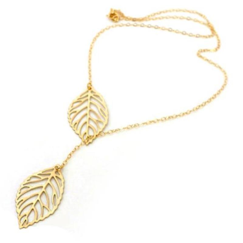 Women's Fashion Faux Pearl Hollow Leaves Branch Choker Short Bib Collar Necklace