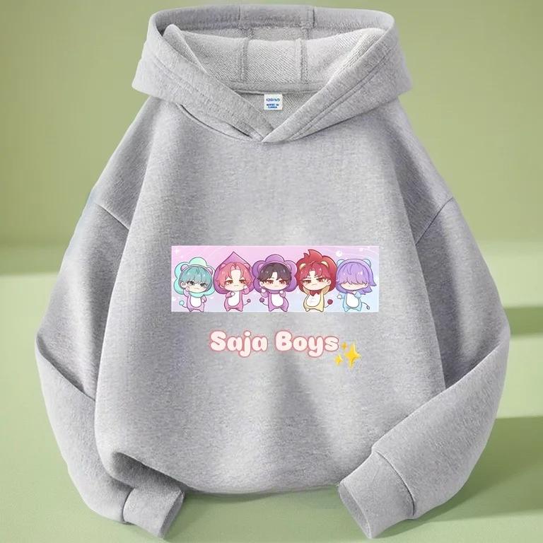 Kpop Demon Hunters Hoodies Girls Boys Long Sleeve Casual Fashionable Cute Colorful Printed Patterns Comfortable Soft Kids Hoodie