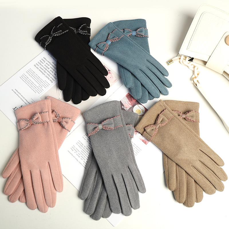 Women's Autumn Winter Fleece Warm And Windproof Gloves