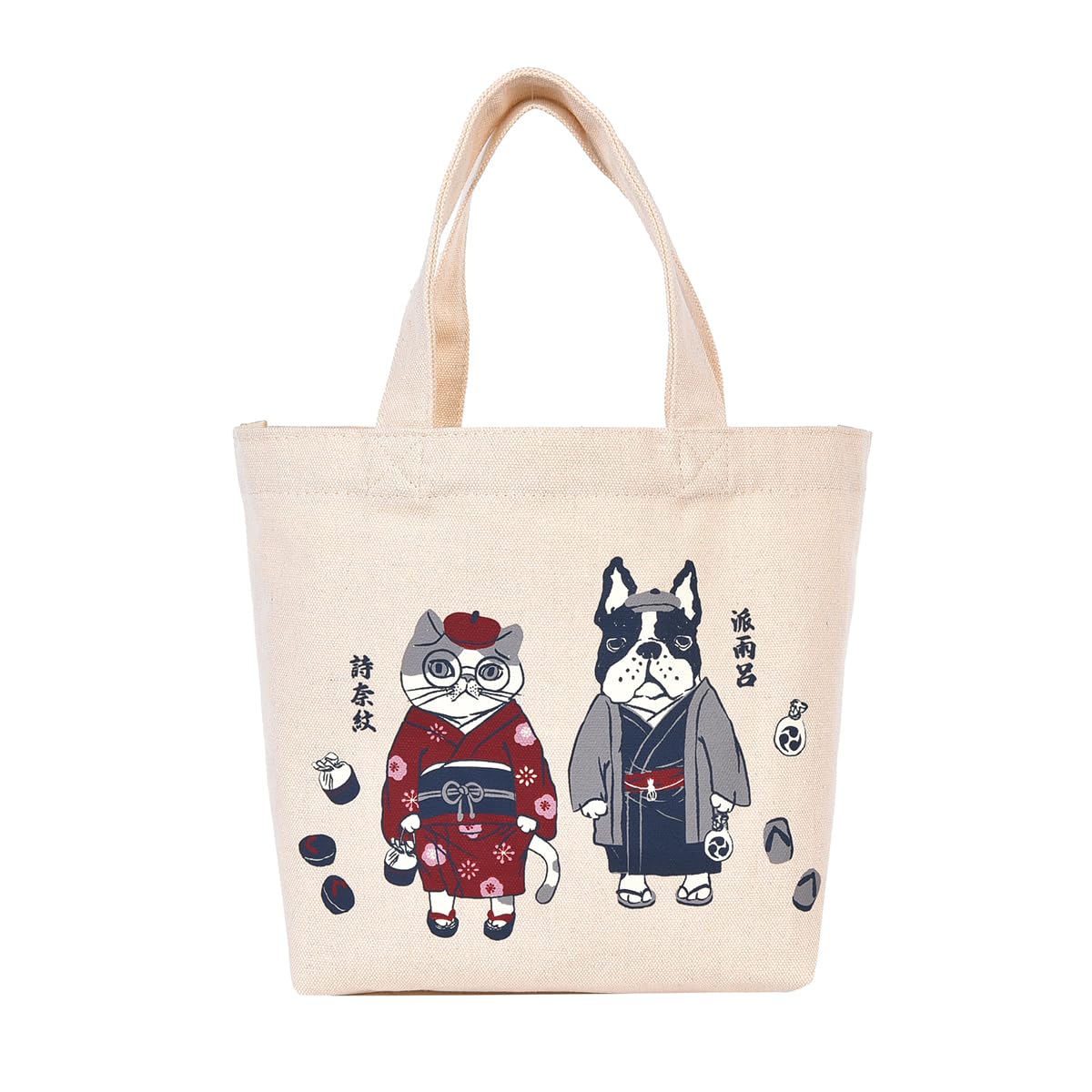 

Canvas Petit Tote Japanese Elegant Animal Mode IV [kusuguRu] Bag, Pattern, слонова кістка