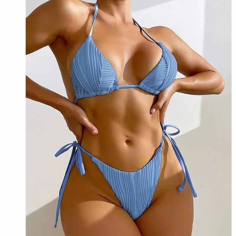 Sexy New Hot Sale Of The Season Bikini Swimsuit Two-Piece Set Chain Design Separate Swimwear Cross-Border Attractive Female Beac