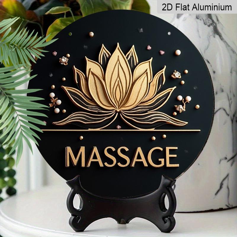 2D Flat 1pc, Massage Round Aluminum Metal Sign, 8x8 in, Suitable for Living Room, Bedroom, Porch and Front Door A Vibrant and Serene Decor, No