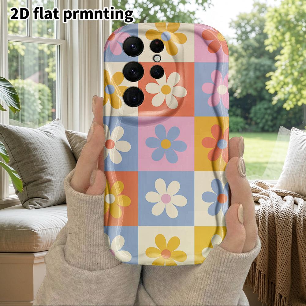 Phone Case: 2D flat Samsung Galaxy A34 A35 M05 M06 S20 S22 S21 FE Plus 5G protective case, couple style, small flowers spread out, Christmas and Hallo