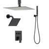 Shower Faucet Set, 254 mm Ceiling Mount Rainfall Shower System with 152 mm Wall Mount Head and 2 in 1 Handheld Spray, Rotatable 3-Function Dual Rain