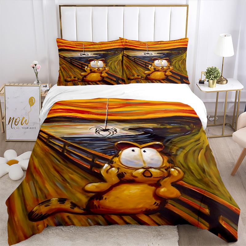 3pcs Garfield Bedding Set. Soft and Comfortable with No Core Included (1x Duvet Cover + 2x Pillow Covers) yy251031047