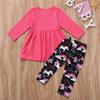Kids Baby Girls Unicorn Top Dress+Long Pants Leggings Clothes Xams Outfit Set