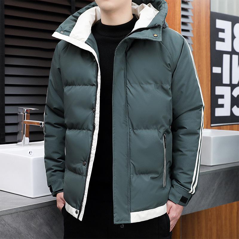 Hooded Cotton Jacket Men's Autumn and Winter New Fleece Thickening Winter Loose Warm Trendy Padded Clothes