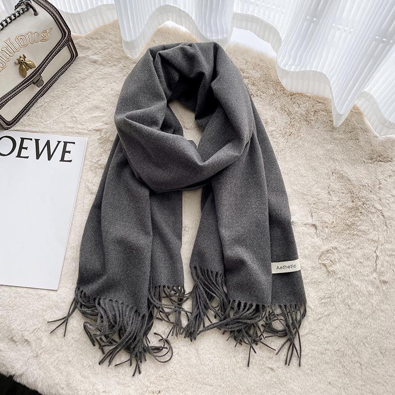 Korean Style Women's Imitation Cashmere Scarf: Cozy Autumn and Winter Shawl for Men and Women