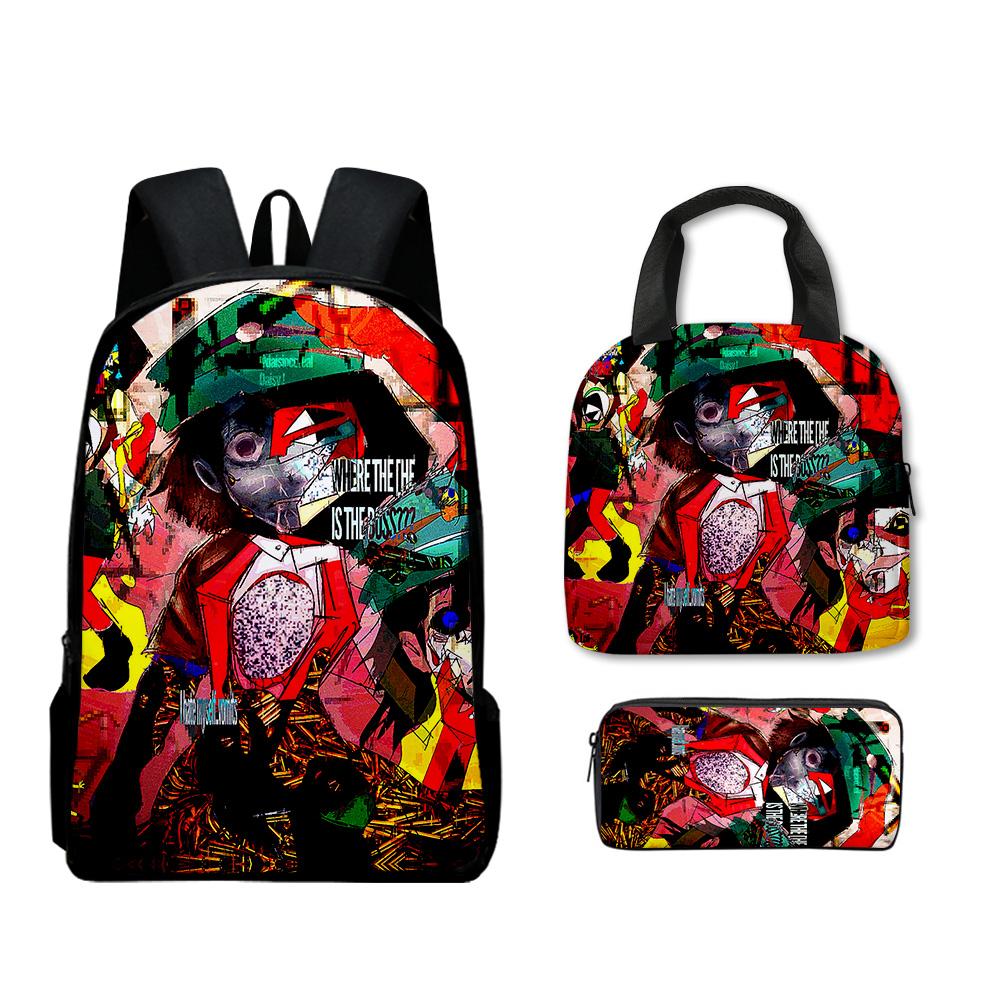 Trendy Popular Funny Novelty ENA Dream BBQ 3D Print 3pcs/Set Student School Bags Laptop Daypack Backpack Lunch bag Pencil Case