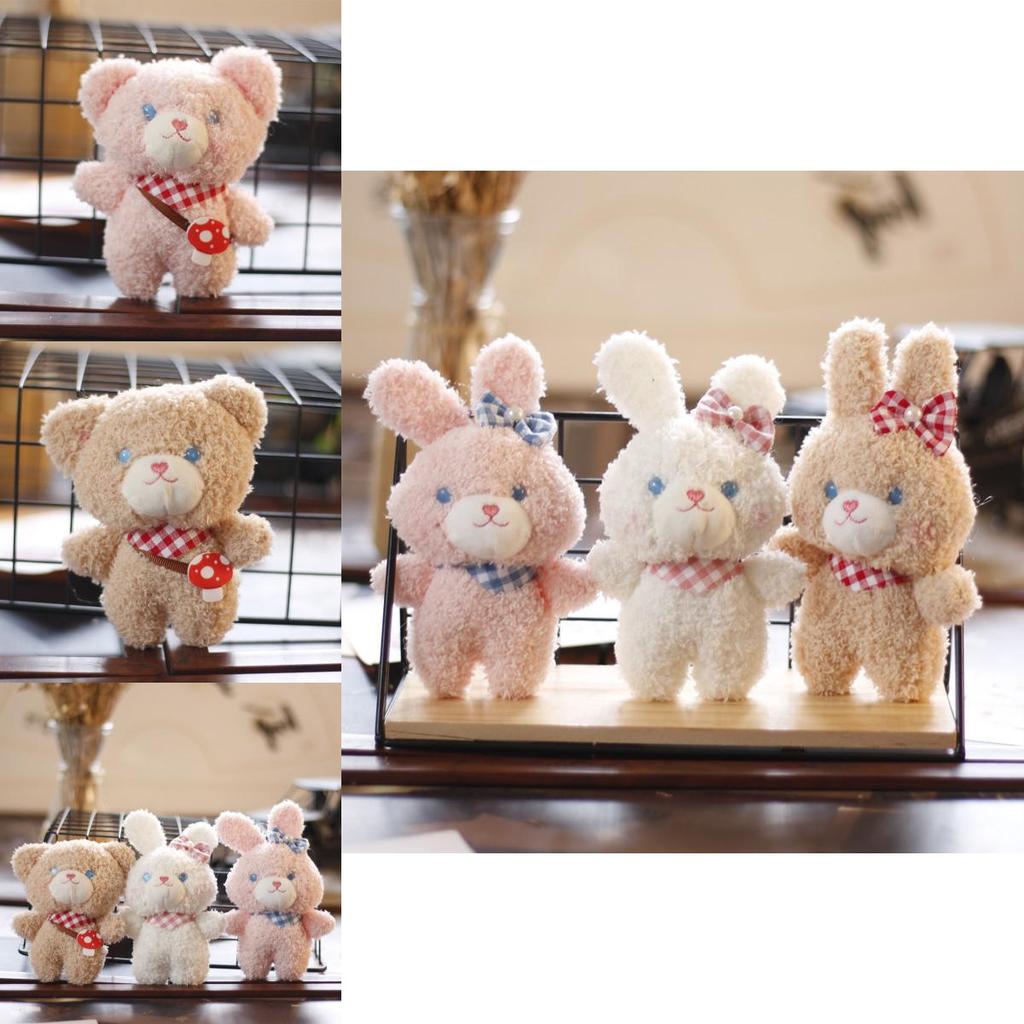 Adorable Plush Bear Keychain Soft Toy Cute Rabbit Backpack Pendant Wholesale