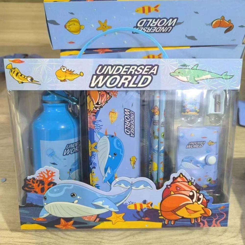 Pencil Sharpener Students Prize Set Pencil Eraser Stationery Set with Tumbler Birthday Present