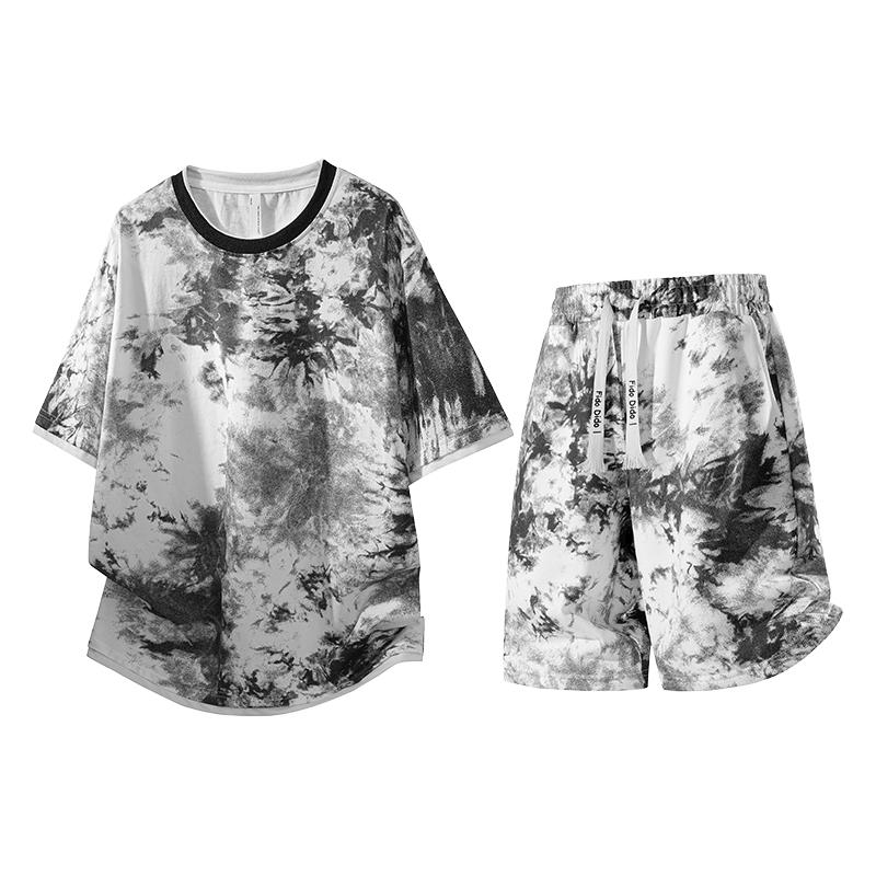 

Short-sleeved Suit Men s Versatile Two-piece Set Of Half-sleeved Shorts 2XL