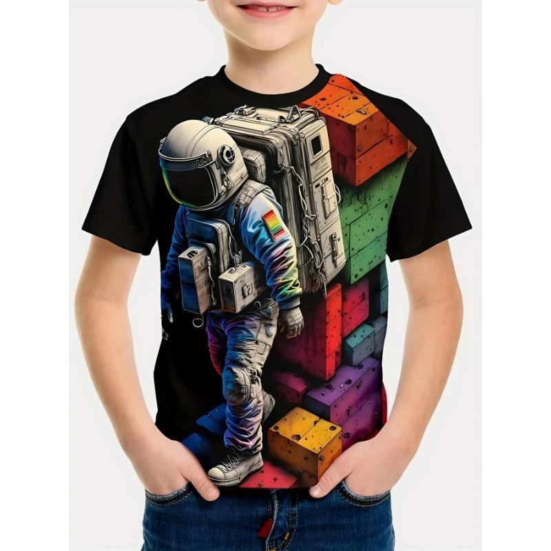 Fashion Children's T-Shirt Summer Short Sleeve T-Shirt for Boy Cartoon 3D Print Boys T-Shirt Crew Neck 2025 Children's Clothing