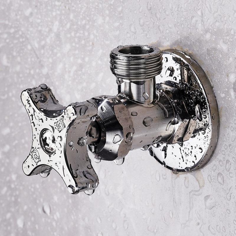 Stainless Steel Bathroom Quick Opening Triangle Valve Faucet Accessories Thickened Triangle Valve For Hot and Cold Water