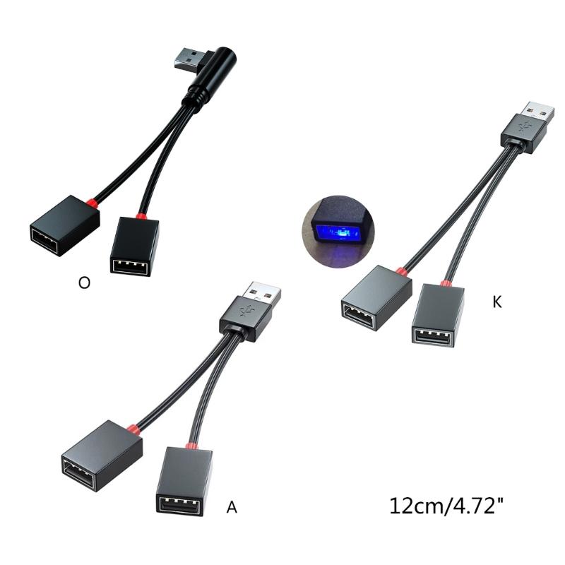 USB Splitter Cable 1 Male Plug To 2 Female Socket USB Extension Line Charging Cord Power Adapter Converter Splitter