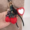 Key Ring Leather Cherry Pendant Bag Accessories Cat Cherry Bag Pendant  Birthday Gift